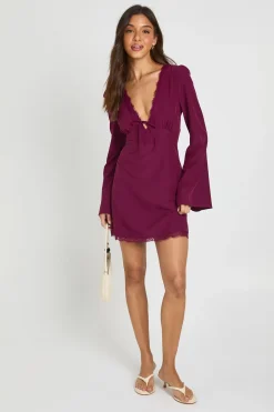 Robe Mini En Mousseline À Manches Évasées