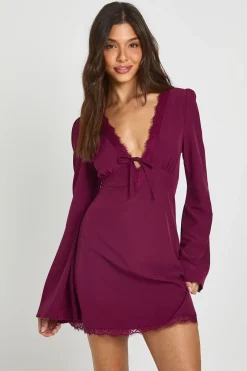 Robe Mini En Mousseline À Manches Évasées