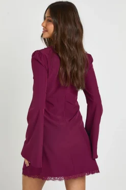 Robe Mini En Mousseline À Manches Évasées