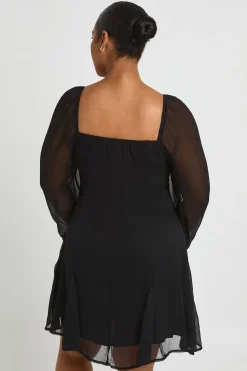 Robe Mini En Mousseline Texturée À Empiècements Godets Grande Taille