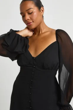 Robe Mini En Mousseline Texturée À Empiècements Godets Grande Taille