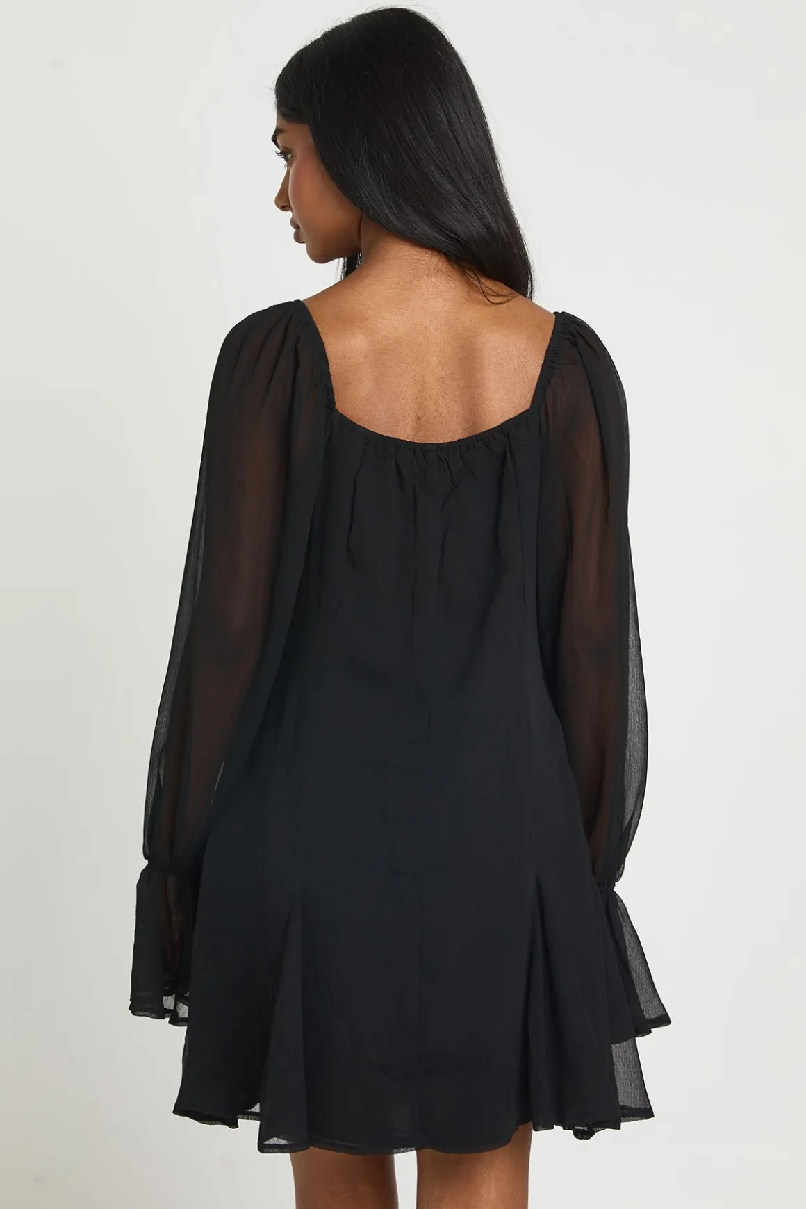 Robe Mini En Mousseline Texturée À Ourlet Godets