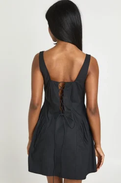 Robe Mini En Popeline À Encolure Carrée Et Jupe Ample