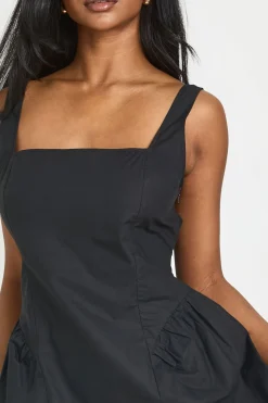 Robe Mini En Popeline À Encolure Carrée Et Jupe Ample