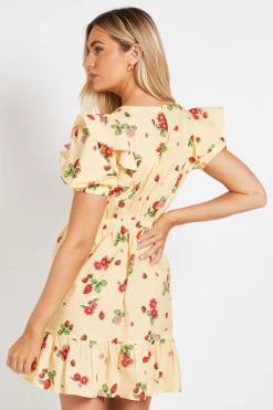 Dorothy Perkins Robe Mini En Popeline À Manches Bouffantes Et Volants Aux Épaules<Femme Robe Invitée Mariage|Toutes Les Robes