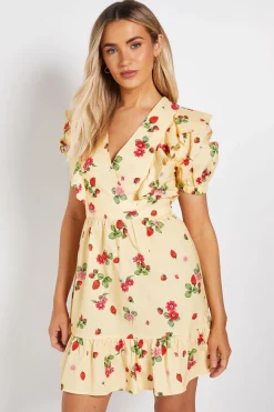 Dorothy Perkins Robe Mini En Popeline À Manches Bouffantes Et Volants Aux Épaules<Femme Robe Invitée Mariage|Toutes Les Robes