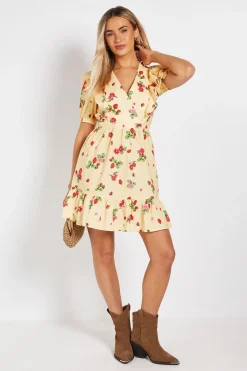 Dorothy Perkins Robe Mini En Popeline À Manches Bouffantes Et Volants Aux Épaules<Femme Robe Invitée Mariage|Toutes Les Robes