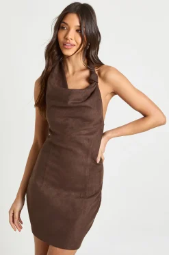 Robe mini en synthétique avec détail de nœud
