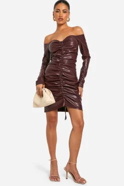 Robe Mini en synthétique Froncé
