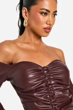 Robe Mini en synthétique Froncé