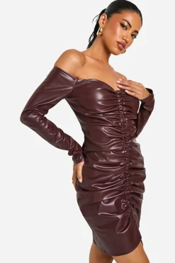 Robe Mini en synthétique Froncé