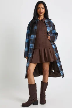 Robe mini en synthétique à ourlet plissé