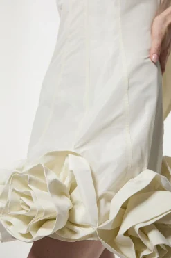 Robe mini en taffetas Drama tissée avec rosette et détail de nœud