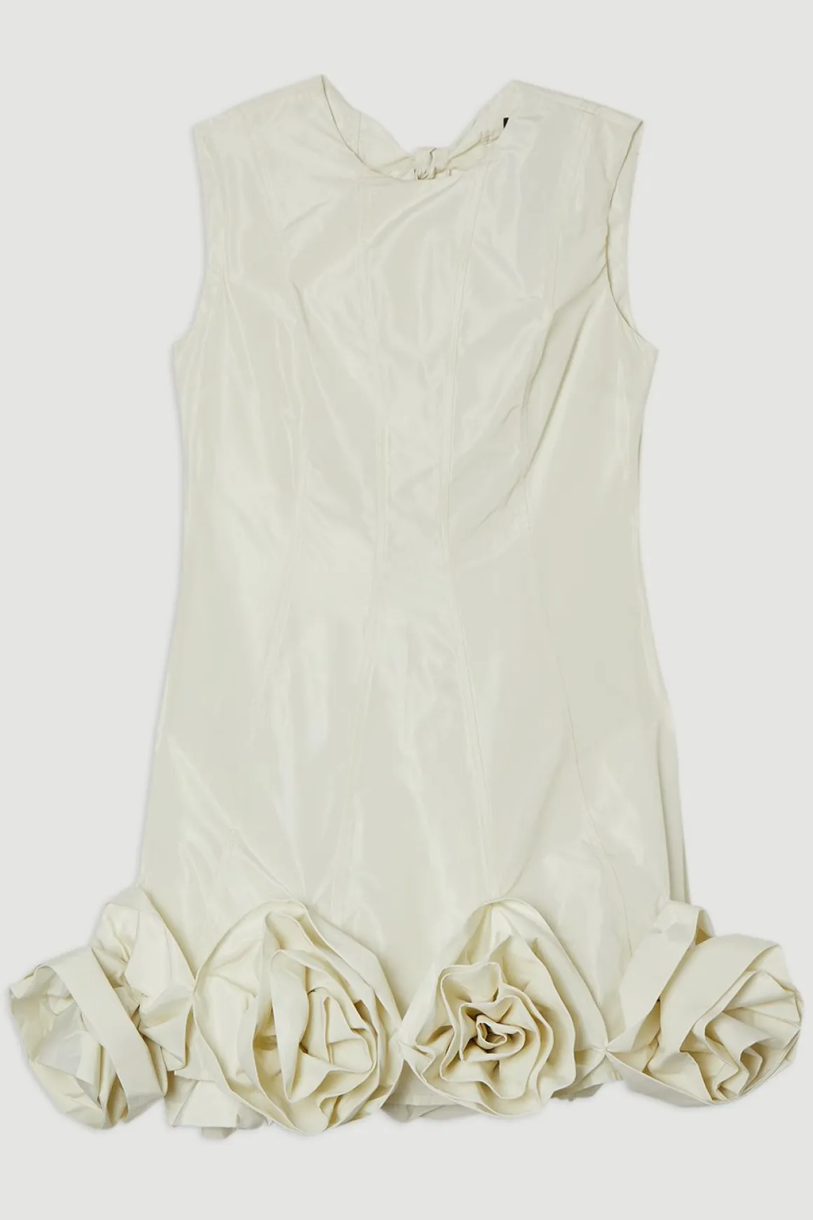 Robe mini en taffetas Drama tissée avec rosette et détail de nœud