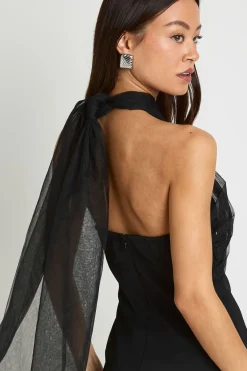 boohoo Robe Mini En Tulle À Encolure Dos-nu Pour Grandes Tailles<Femme Robes Moulantes|Robes