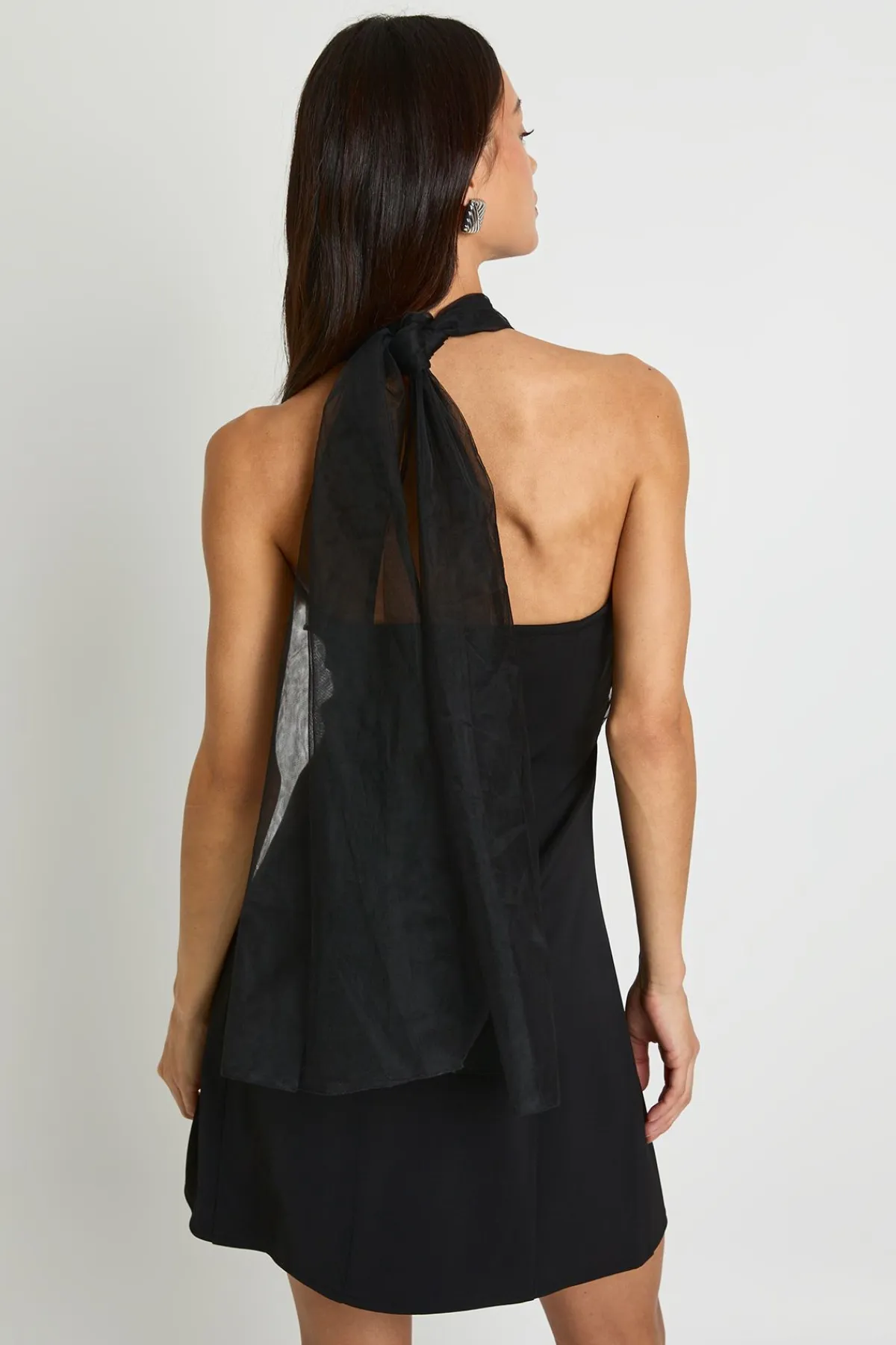 boohoo Robe Mini En Tulle À Encolure Dos-nu Pour Grandes Tailles<Femme Robes Moulantes|Robes