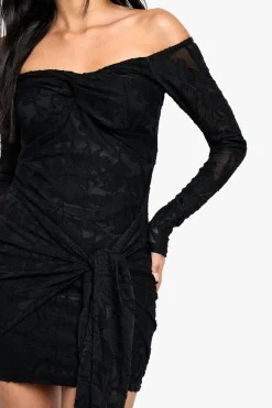 Robe mini enveloppante twist Bardot Tall Burnout