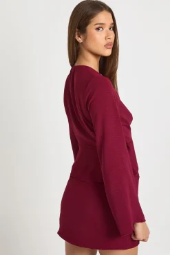 Robe mini à enveloppement avant martelé