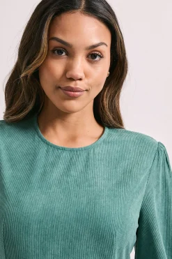 Robe Mini en Velours Côtelé avec Détails de Coutures