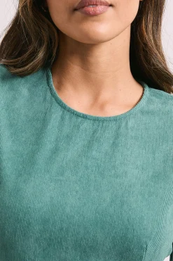 Robe Mini en Velours Côtelé avec Détails de Coutures