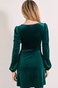 Dorothy Perkins Robe Mini en Velours à Décolleté Cœur<Femme Robes À Manches Longues|Robes