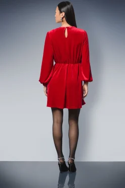 Robe Mini en Velours DP Luxe Petite avec Détails Nœuds