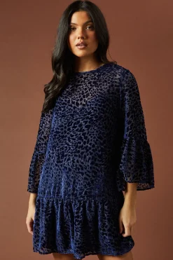 Robe Mini en Velours Imprimé Animalier