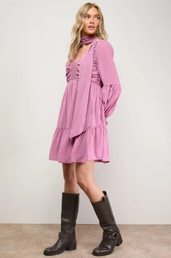 Oasis Robe Mini Froncée avec Nœud Papillon et Garniture Cloutée<Femme Robes|Toutes Les Robes