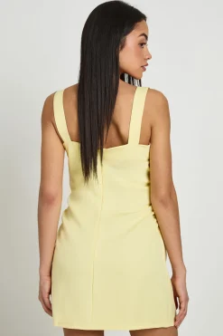Robe Mini Froncée À Encolure Carrée