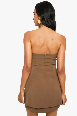 boohoo Robe Mini à Fronces et Coupe en A<Femme Robes De Soirée|Toutes Les Robes