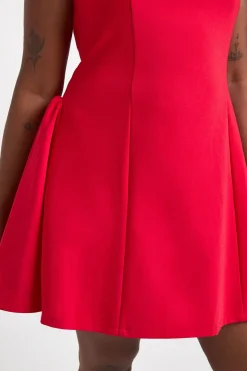 Robe Mini Grande Taille À Encolure Carrée Et Jupe Évasée