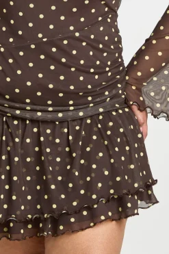 Robe Mini Grande Taille En Mesh Imprimé Zèbre Col Asymétrique