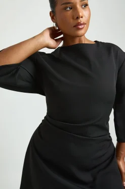 boohoo Robe Mini Grande Taille À Manches Ballon 3/4 Et Taille Cintrée<Femme Robes De Soirée|Toutes Les Robes