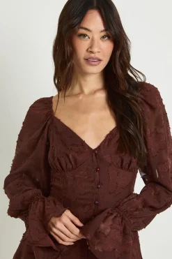 Robe Mini Grande Taille À Ourlet Godets Et Motif Floral Dévoré