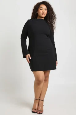Robe Mini Grande Taille À Taille Froncée Et Manches Évasées