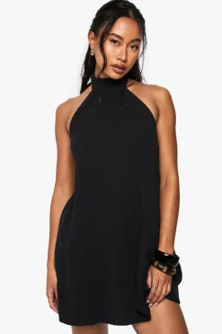 Robe Mini Halterneck en Étamine
