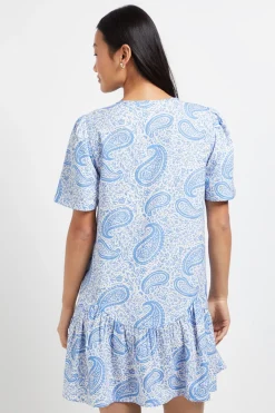 Robe Mini Imprimée À Ourlet Asymétrique Avec Détail Noué Motif Paisley Petite