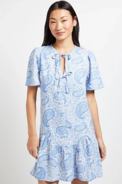 Robe Mini Imprimée À Ourlet Asymétrique Avec Détail Noué Motif Paisley Petite