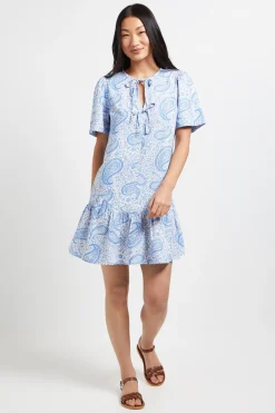 Robe Mini Imprimée À Ourlet Asymétrique Avec Détail Noué Motif Paisley Petite