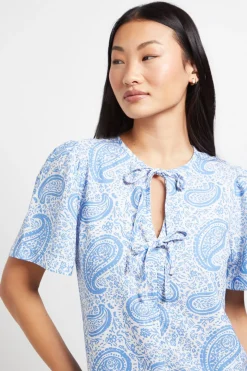 Robe Mini Imprimée À Ourlet Asymétrique Avec Détail Noué Motif Paisley Petite