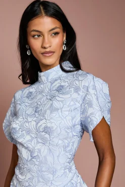 Coast Robe Mini Jacquard à Manches Bouffantes Petite Taille<Femme Robes|Toutes Les Robes