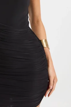 Robe mini à jupe drapée