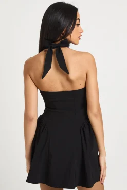 boohoo Robe Mini à Jupe Volumineuse et Col Licou<Femme Robes Patineuses|Robes
