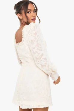 Robe Mini Laitière à Corset Texturée