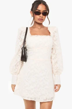 Robe Mini Laitière à Corset Texturée