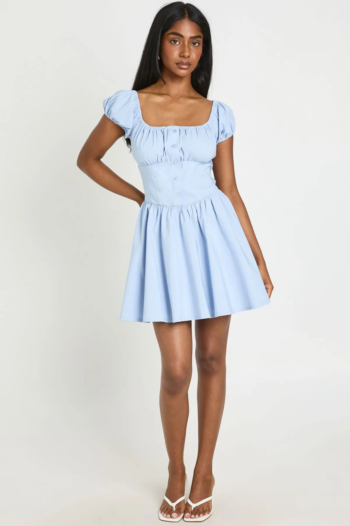 boohoo Robe Mini Laitière À Manches Volumineuses<Femme Robes Patineuses|Robes