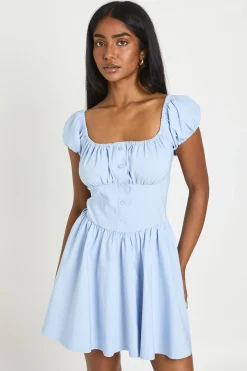 boohoo Robe Mini Laitière À Manches Volumineuses<Femme Robes Patineuses|Robes