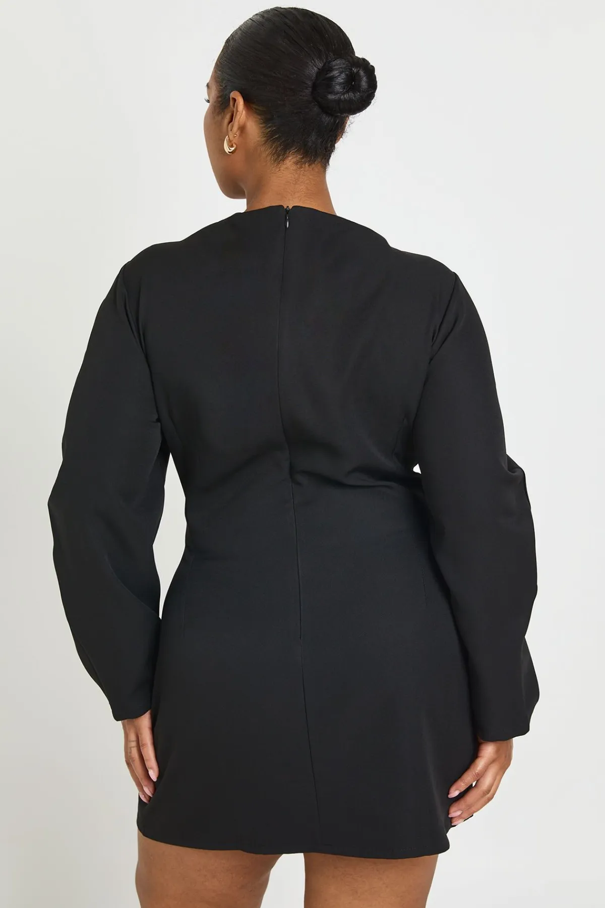 boohoo Robe Mini Ligne A Avec Manches Bouffantes Et Encolure Bateau<Femme Robes À Manches Longues|Robes