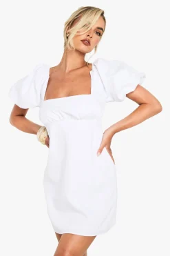 Robe Mini à Manches Bouffantes