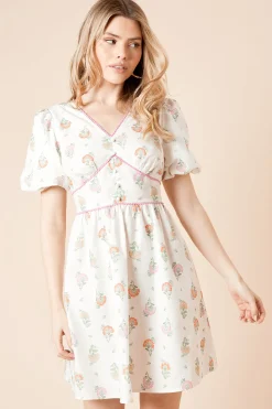 Dorothy Perkins Robe Mini à Manches Bouffantes avec Détails Contrastés<Femme Robes|Toutes Les Robes